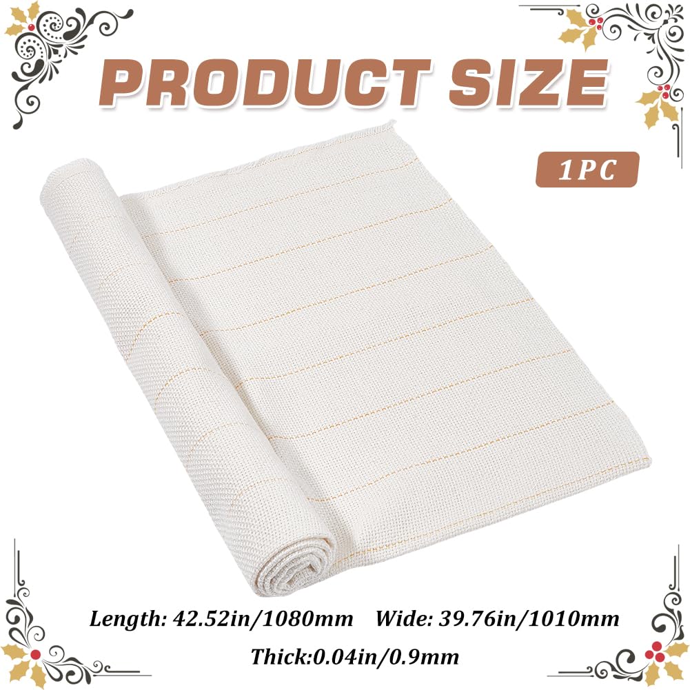 GORGECRAFT 39''x39''(1Mx1M) Tufting Cloth Monk Cloth with Positioning Marked Line Punch Needle Needlework Cloth Fabric for Rug Needle Punch Cross Stitch Weaving Carpet Embroidery Quilting DIY Crafts - Image 2