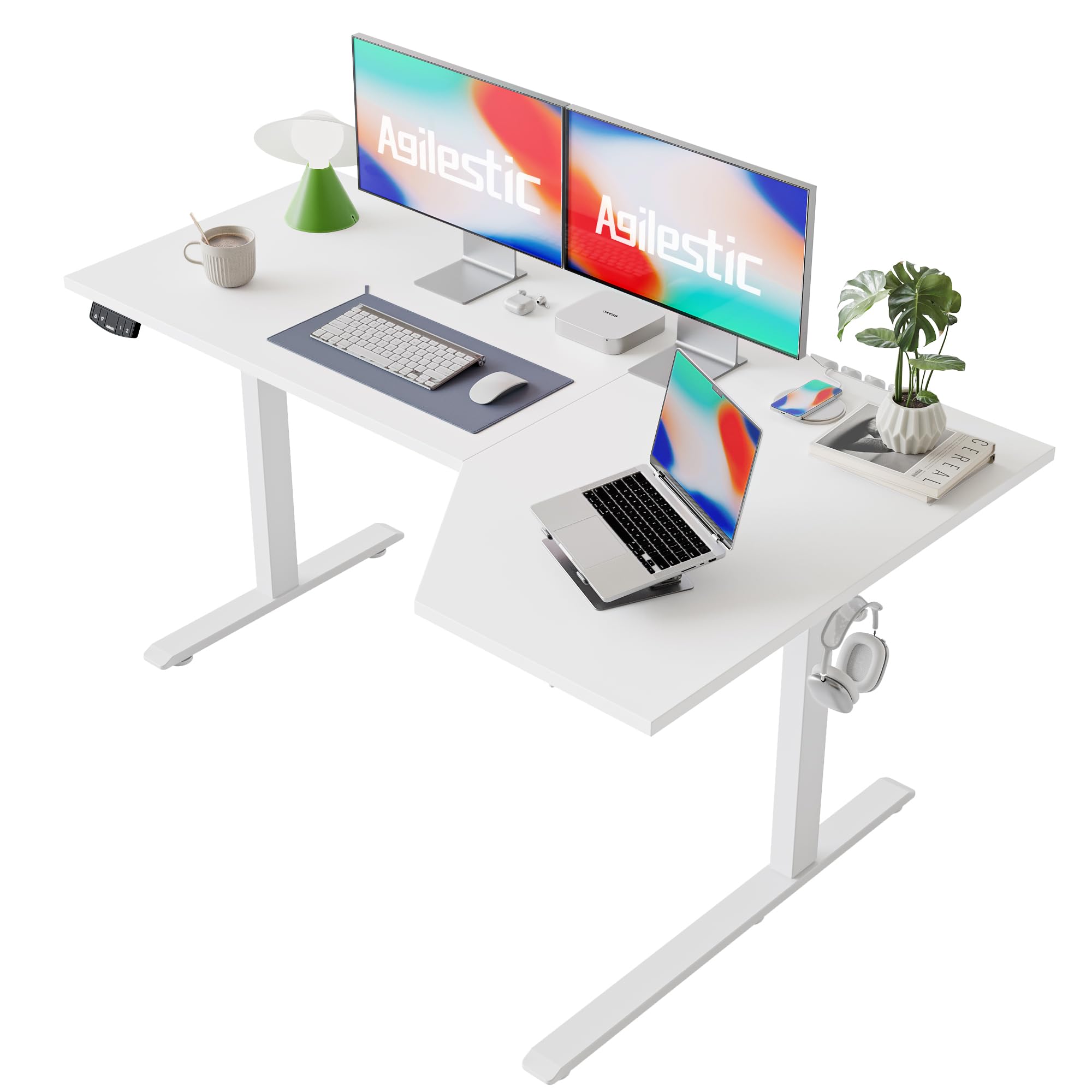 Amazon.com: Agilestic Electric Standing Desk, L-Shaped 59 Inches