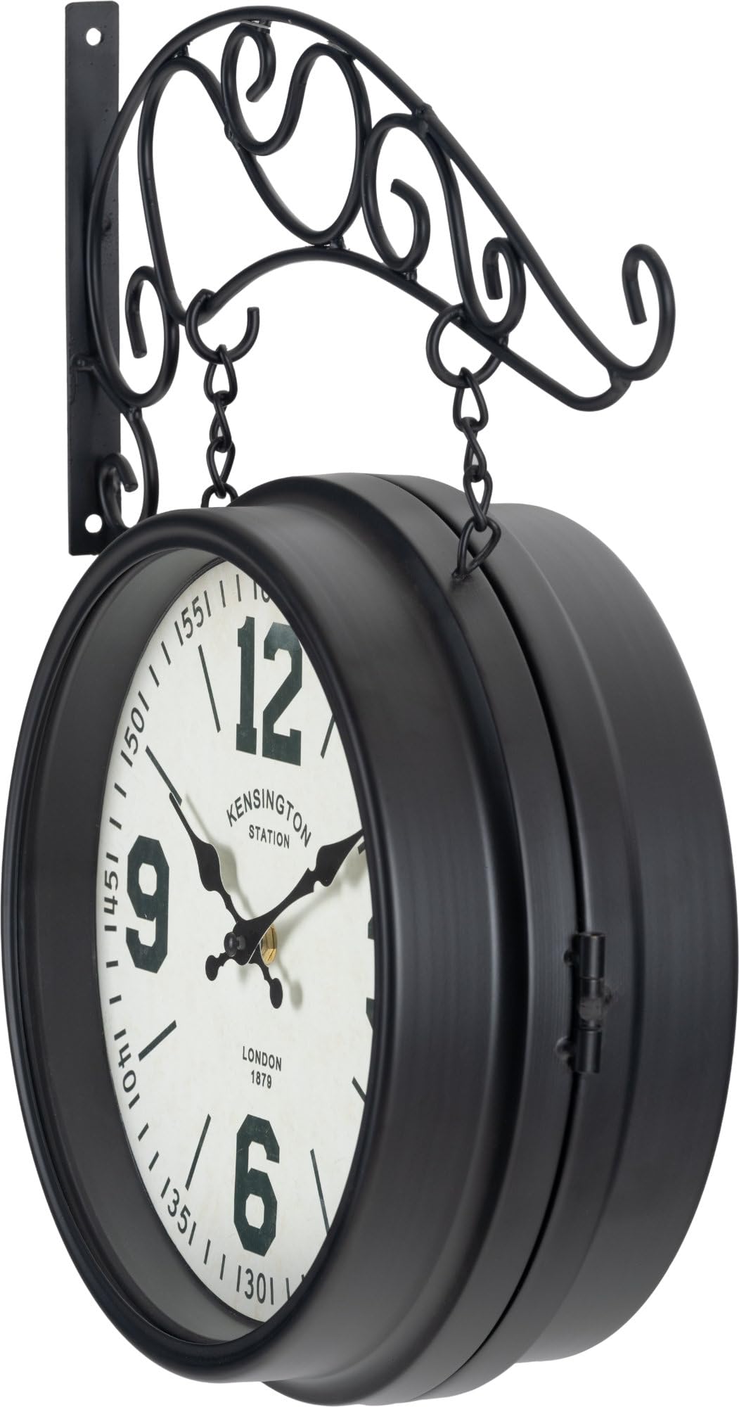 Stagecaptain BHU-4136 BK Reloj de Estación Grande con Soporte de Pared