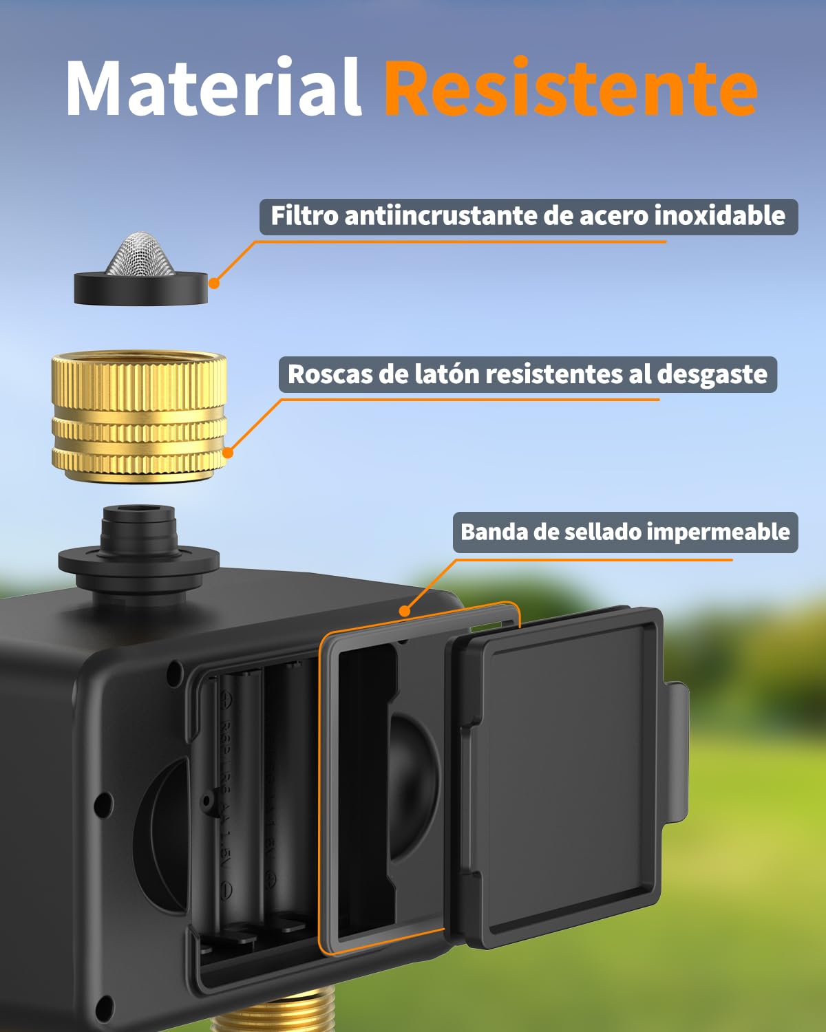 Diivoo Programador Riego WiFi 2 Zonas con Entrada Salida de Latón, Temporizador Riego App y Compatible con Voz Alexa, Temporizador Riego Automático para Manguera de Jardín, Césped