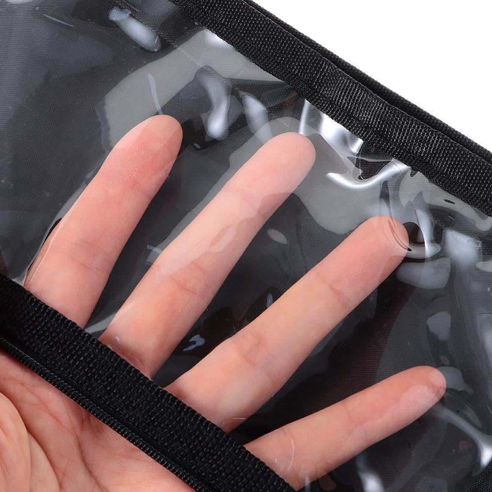 Risedot 3 Ring Binder Expandable Pencil Pouch Large Capacity Pencil Pouch with Zipper for Office Home, Black - Image 2