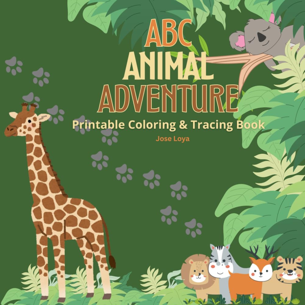 ABC Animal Adventure – Printable Coloring & Tracing Book for Kids (A–Z Animals): Learn Letters & Animals While Coloring & Tracing!