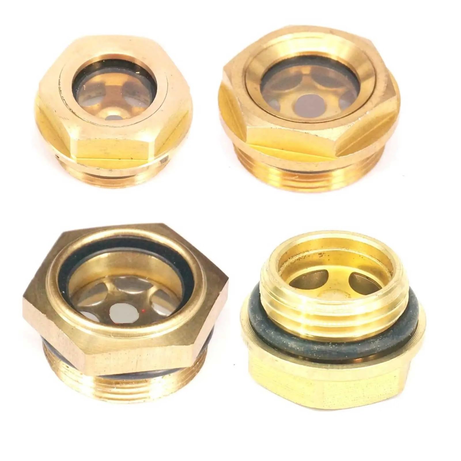 Mdbjtcyzn Men's One Color 1Pc 1" Bsp Brass Oil Level Sight Glass Window Hex Compressor Gearbox