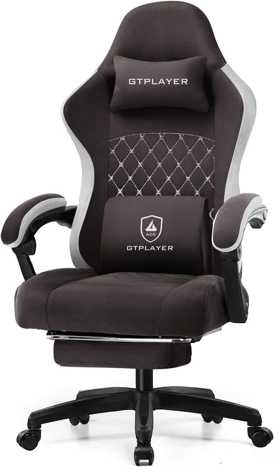 GTPLAYER Gaming Chair, Computer Office Chair with Pocket Spring Cushion, Linkage Armrests and Footrest, High Back Ergonomic Computer Chair with Lumbar Support Task Chair with Footrest