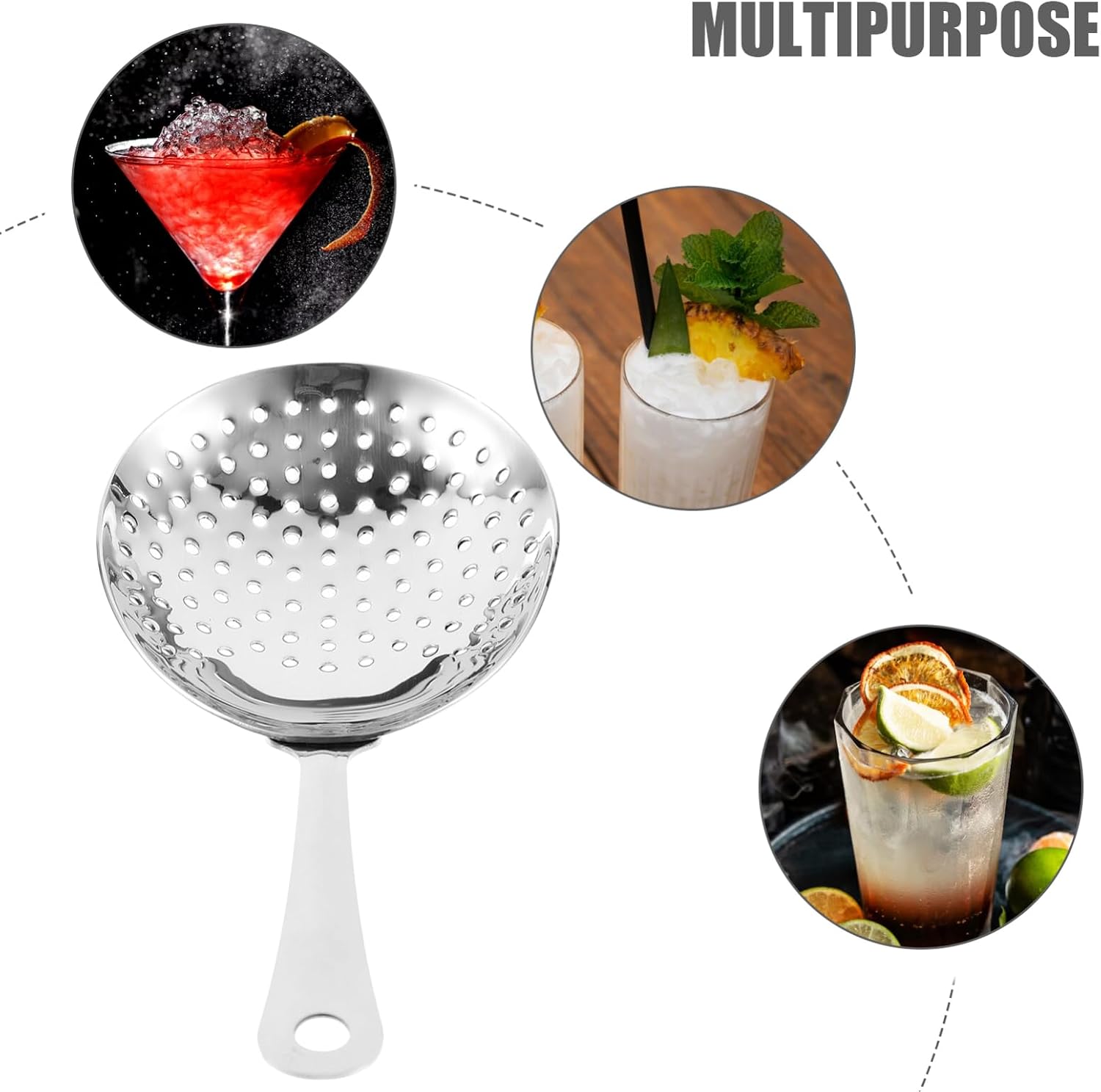 PRETYZOOM 3pcs Stainless Steel Mesh Strainer Bar Essentials for Bartender Mixologist