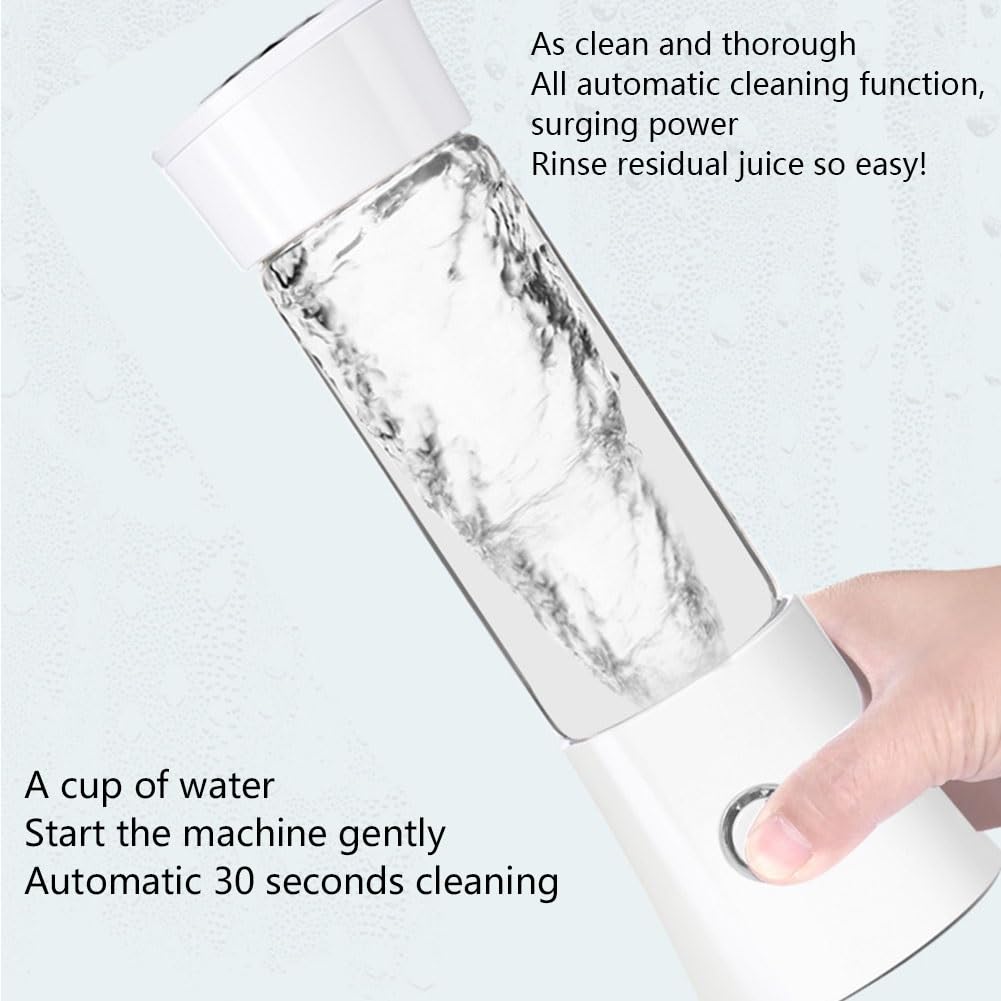 PAHION Mini Frullatore Juicer Portatile Smoothie Maker Juicer Blender con 6 Lame Frullatore Personale Ricaricabile USB per Frutta, Verdura, Smoothie, Milkshake 480ML (Color : White)