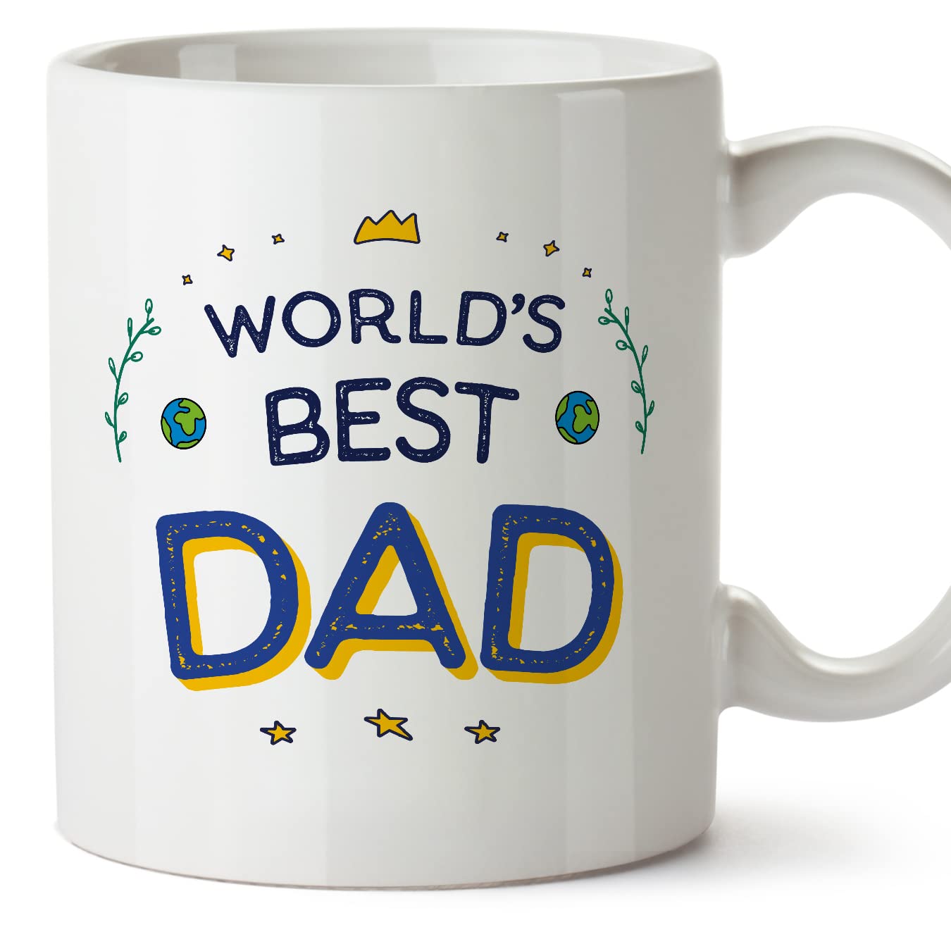 MUGFFINS Father/DAD Mug - in English - World's Best - Funny Gift for Father's Day - Ceramic 11oz Mug