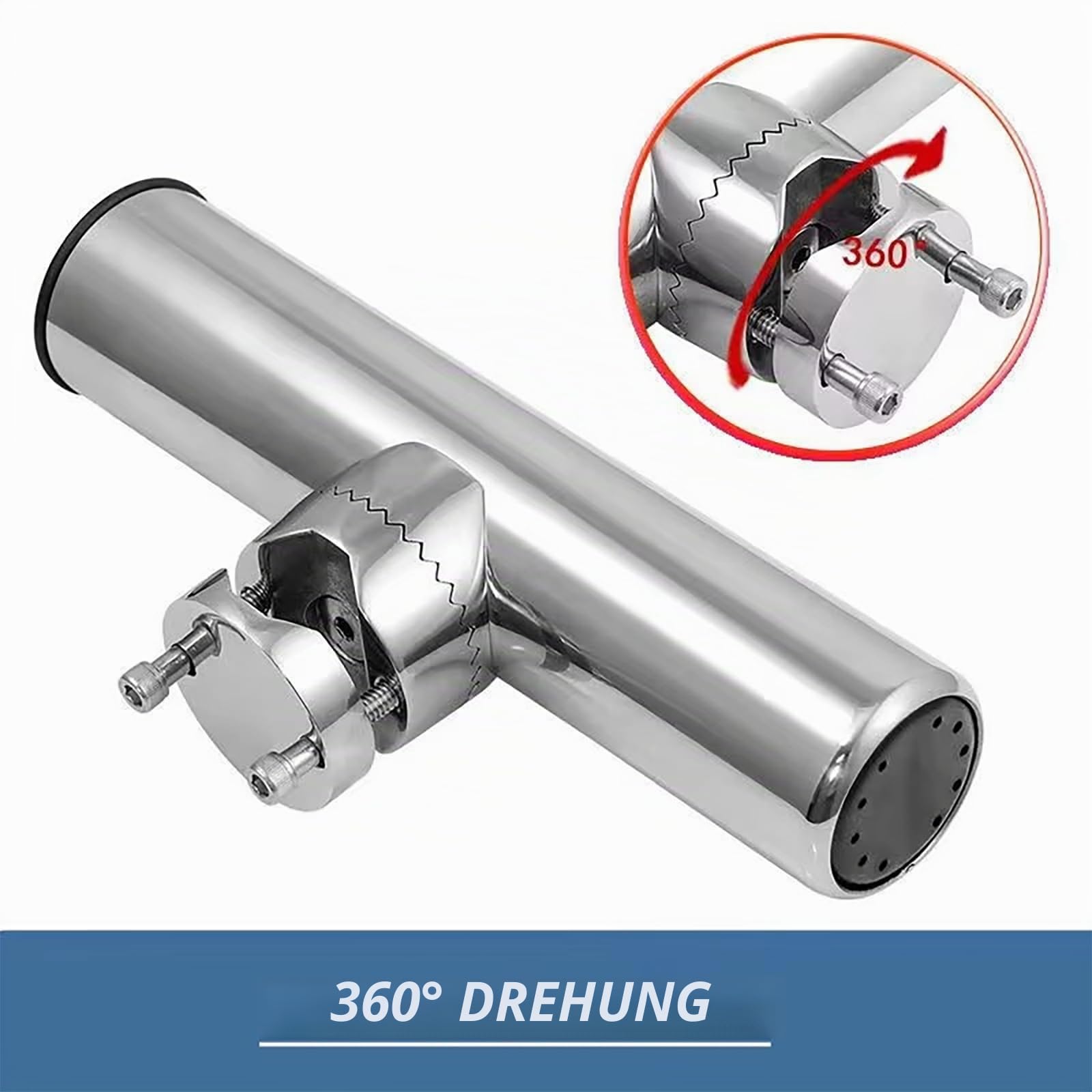 NEWFUN Rutenhalter boot, Angelrutenhalter Boot, Edelstahl-Halter für Marine-Rutenhalter, Offshore- und Yacht-Angelruten, 19 mm bis 25 mm Führung