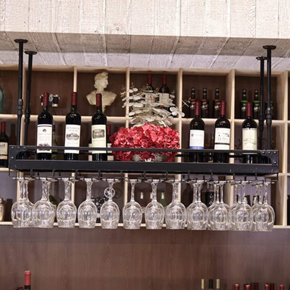 Bouteille de vin de plafond noir MU pour optimiser l'espace des petits bars