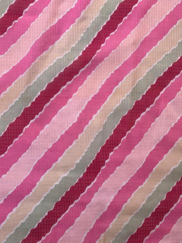 Image of Women's Cotton Blend Striped Print Dupatta with 2.20 Meters | Women's cotton printed dupatta with tassels