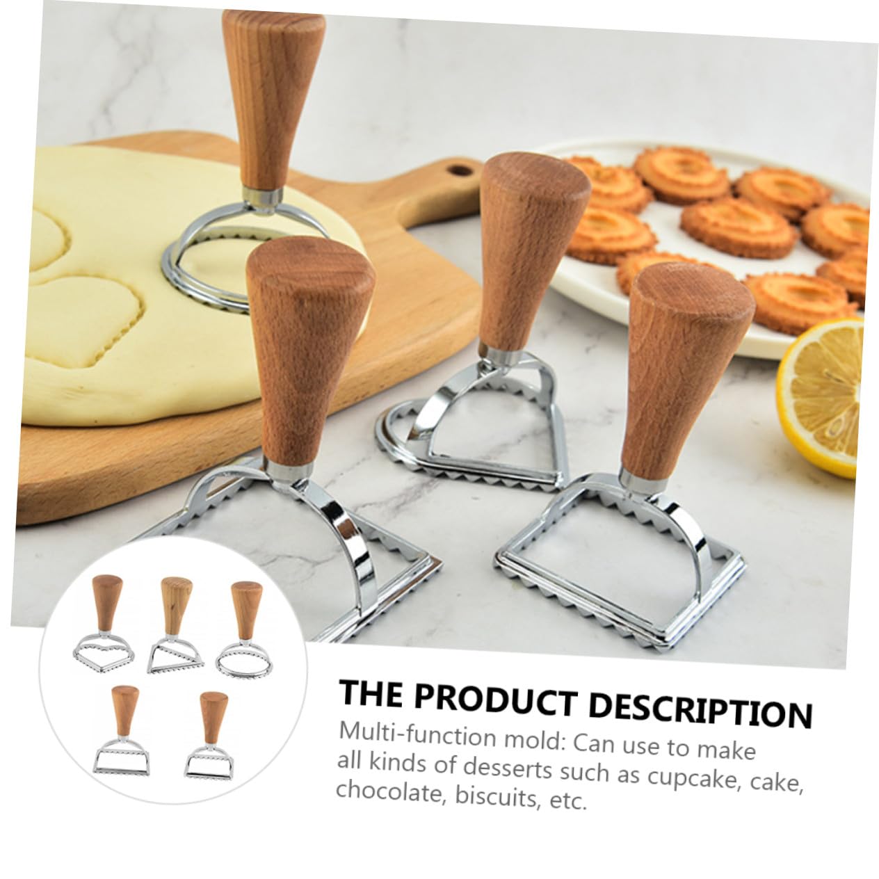 Set di Formine per Biscotti in Acciaio Inox 5 Pezzi
