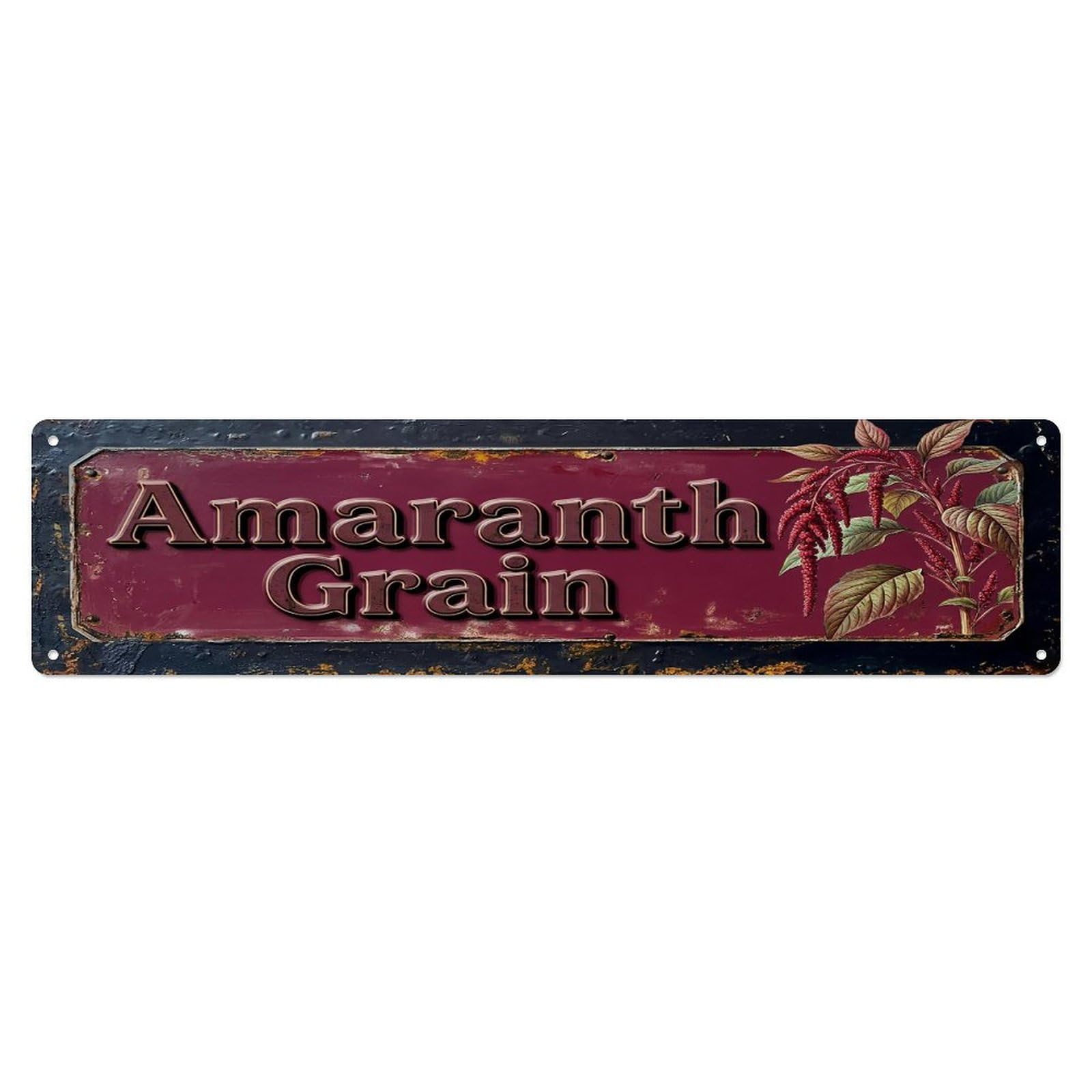 Vintage Amaranth Grain Ancient Farmhouse Metal Tin Sign
