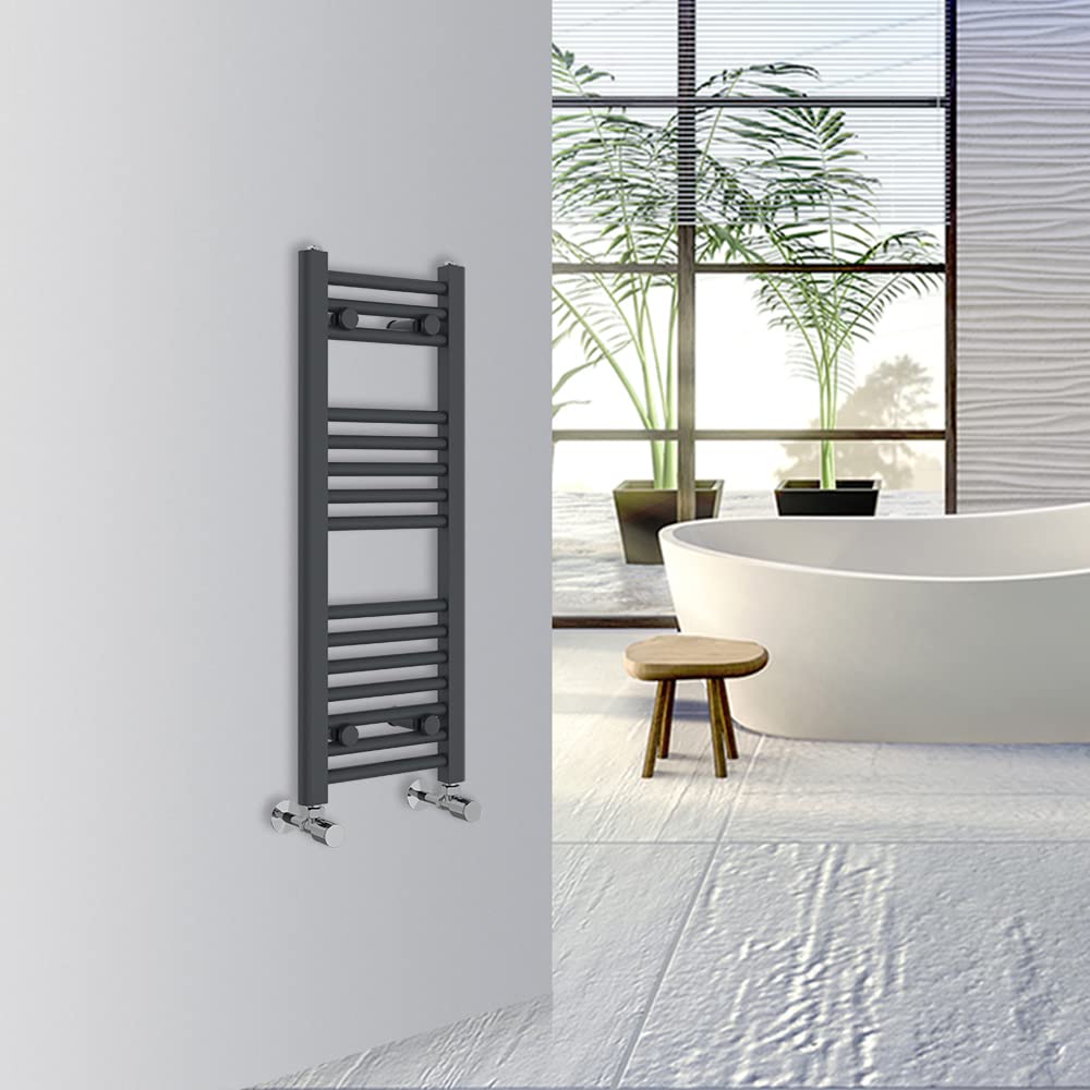 Warmehaus Straight Bathroom Heated Towel Rail Warmer 800x300mm Anthracite