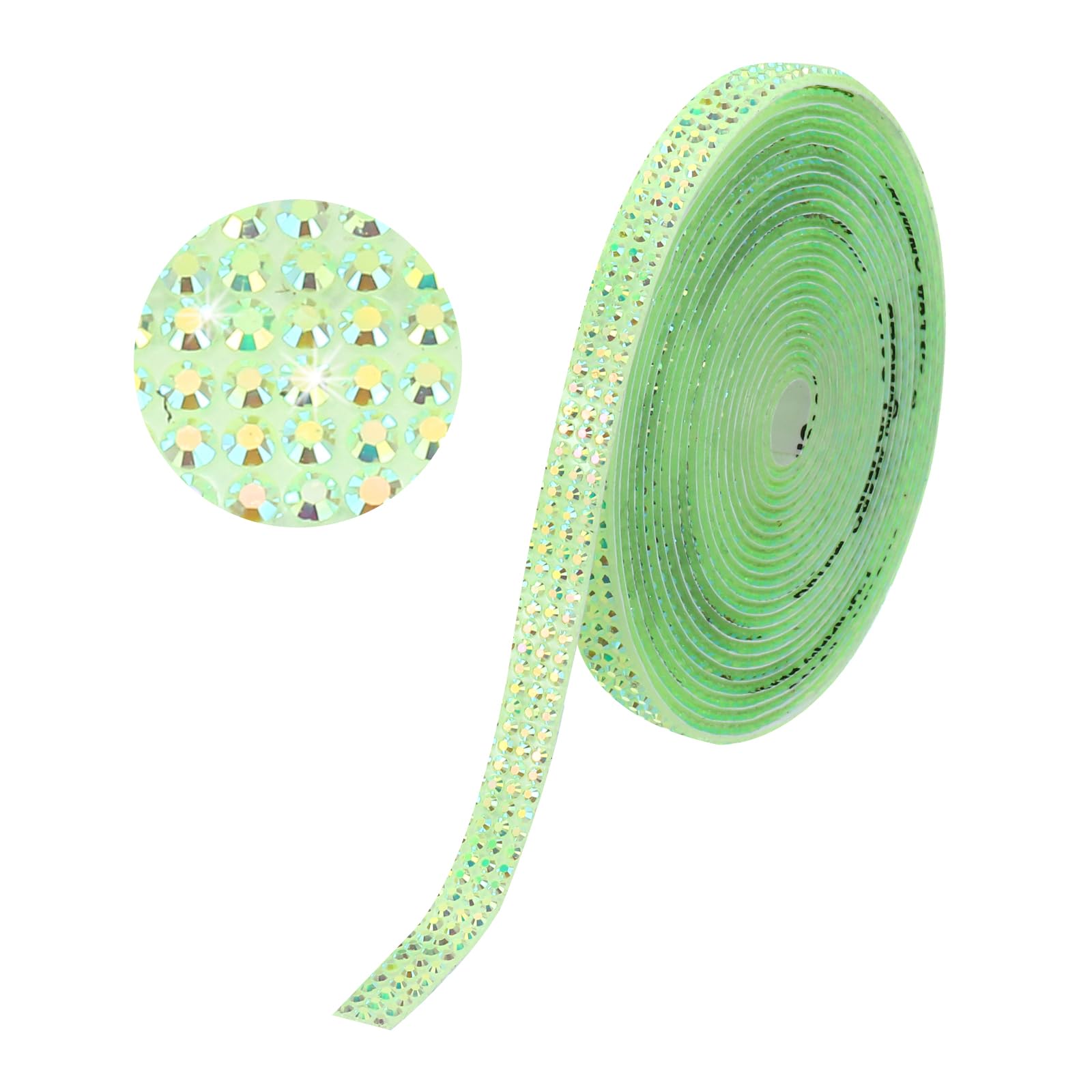 sourcing map Rhinestone Strips,3 Yard 6mm Adhesive Rhinestone Ribbon Bling Rhinestone Tape for for DIY Crafts, Party Car Phone Decorations, Yellow AB