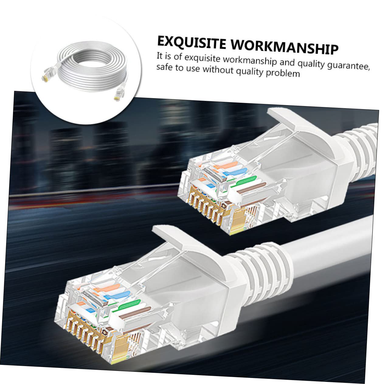 Mikikit Cavo Ethernet Cat 5e Gigabit Bianco per Computer e Router