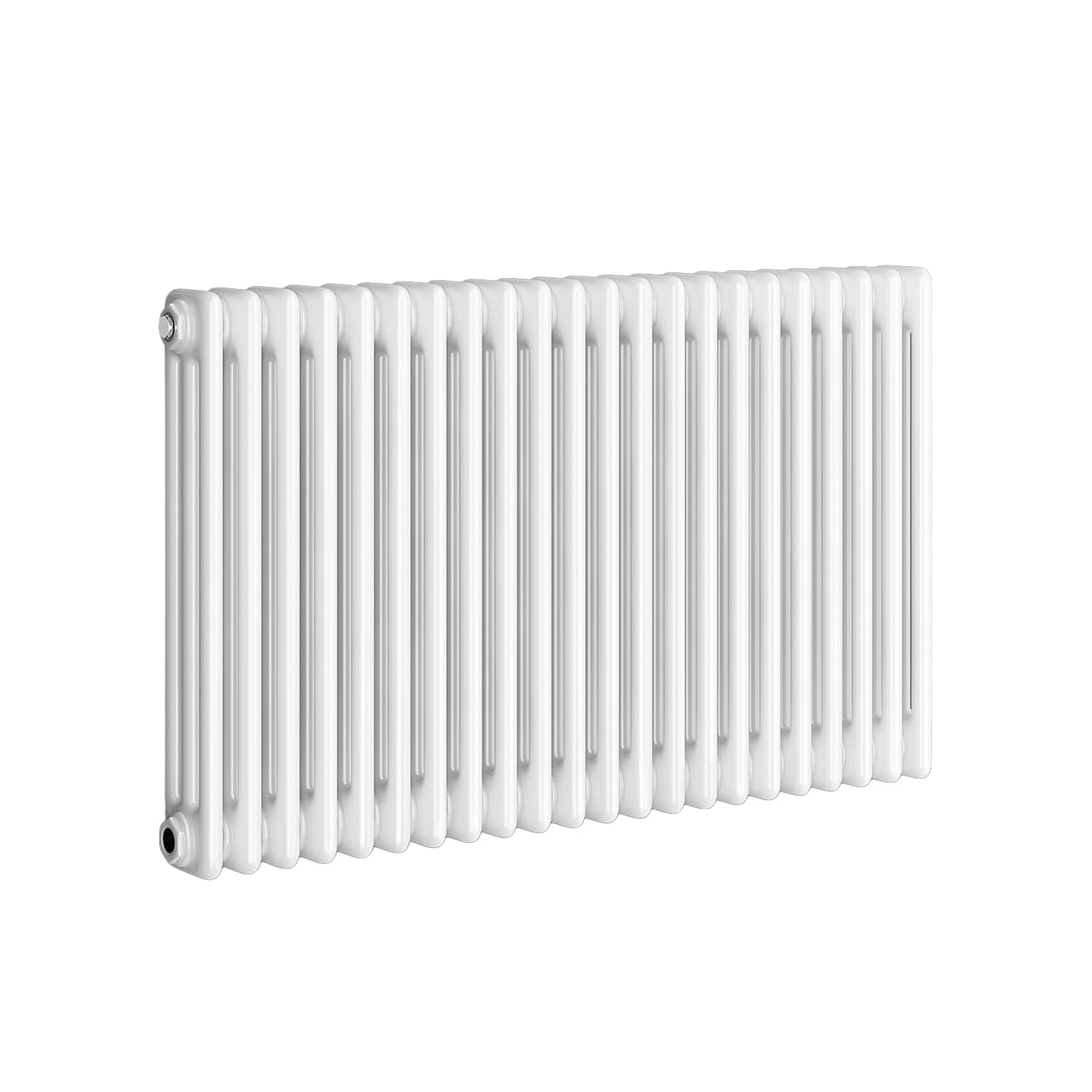 iBathUK Regency Wall-Mounted Horizontal 3 Column Radiator, Steel Cast Iron Style High Thermal Output Hydronic Central Heating, Traditional Designer Radiator in Gloss White, 600 × 1010mm — image 1