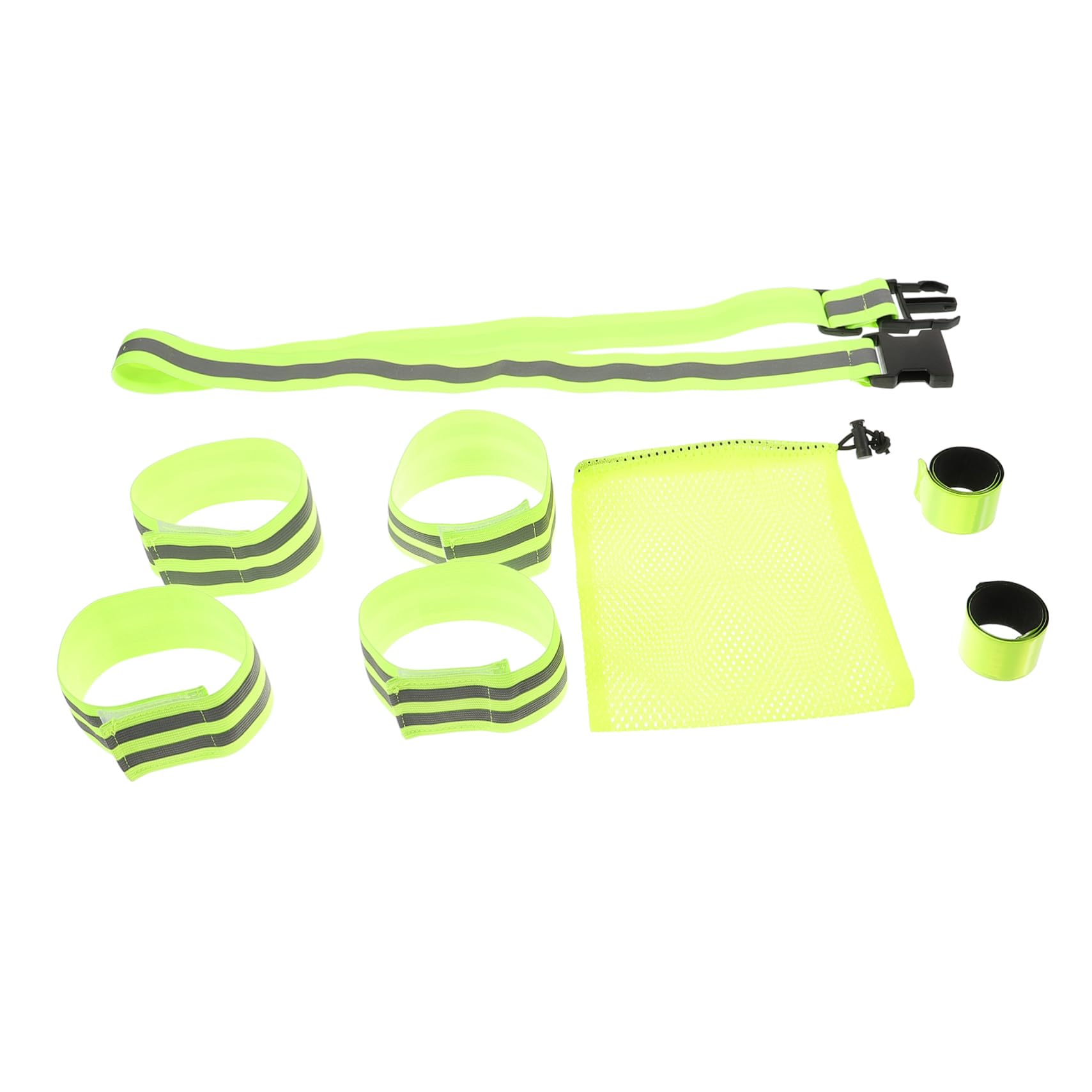 Happyyami Set di Nastri Riflettenti Verdi Polsino Cintura da Corsa Allenamento Bicipiti Fasce da Braccio per Telefono per La Corsa Sbarra Pellicola Riflettente Ad Alta Luminosità Green