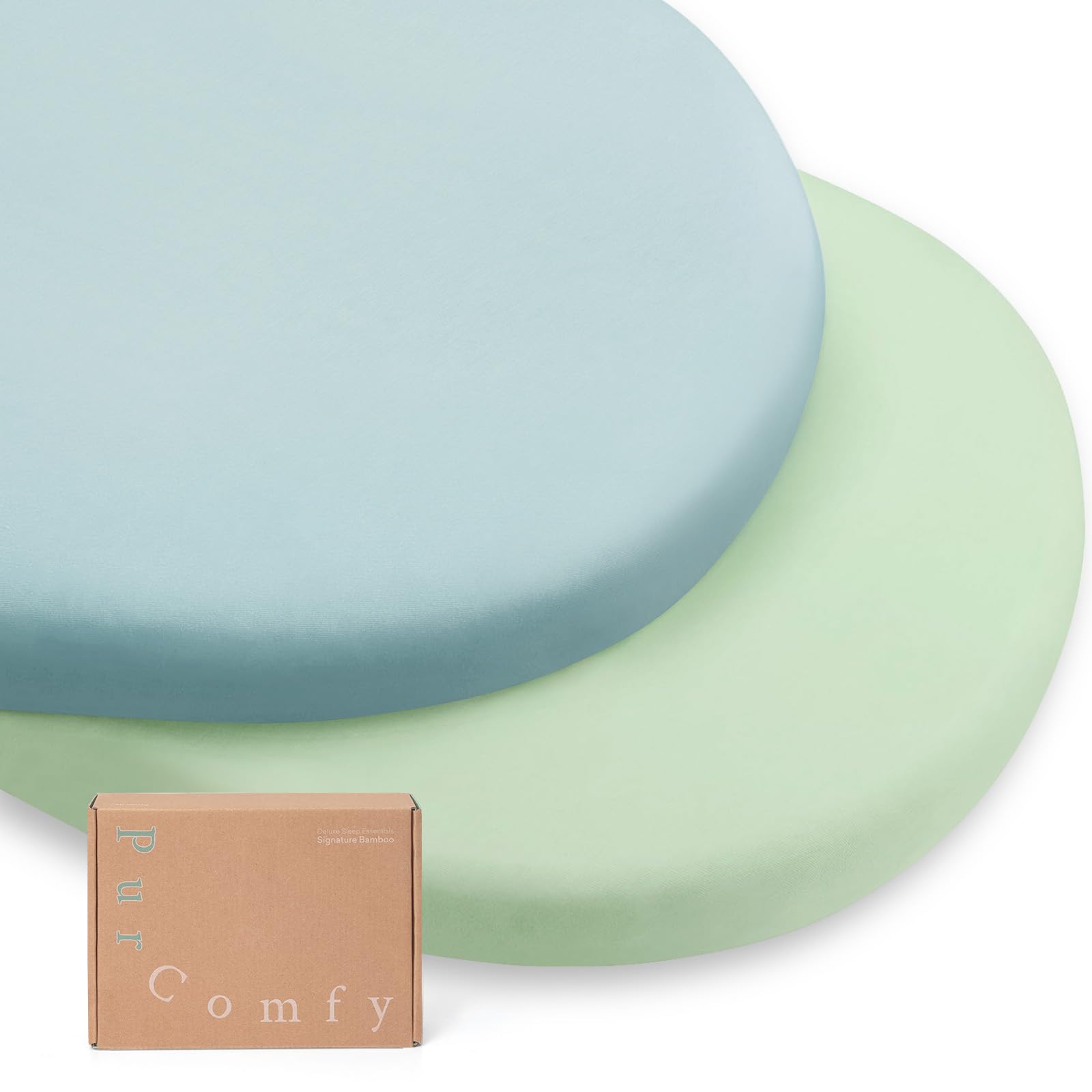 PurComfy Lenzuola con angoli in bambù per culla, morbide e di alta qualità, universali, per Halo, Dream on Me, per culla, ovali, rettangolari, per ragazze e ragazzi, confezione da 2