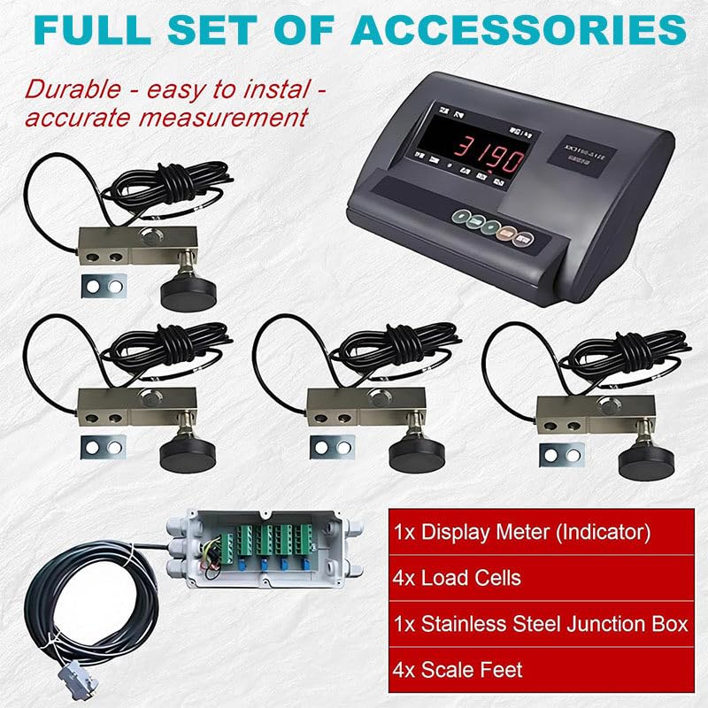 Set di bilance per Bestiame, Display ad Alta precisione, Bilancia con cella di carico, Set di bilance elettroniche per Bestiame con Scatola di Giunzione, bovini, suini, capre, Pecore