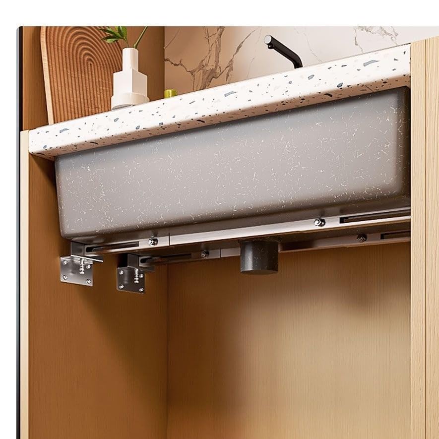 Roadtime 2 soportes de fregadero de cocina empotrados, kit de instalación ajustable de acero inoxidable para soportes de fregadero de montaje inferior resistentes, comparte eficazmente el peso de los