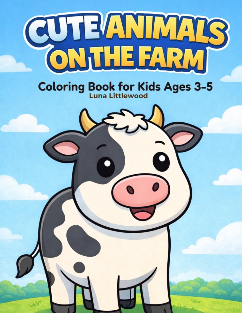 Cute Animals on the Farm Coloring Book: Adorable Animal Families with Moms, Dads and Babies – Simple and Easy Pages for Toddlers and Preschool Kids Ages 3–5 (Cute Animals. Coloring Book for Kids.)