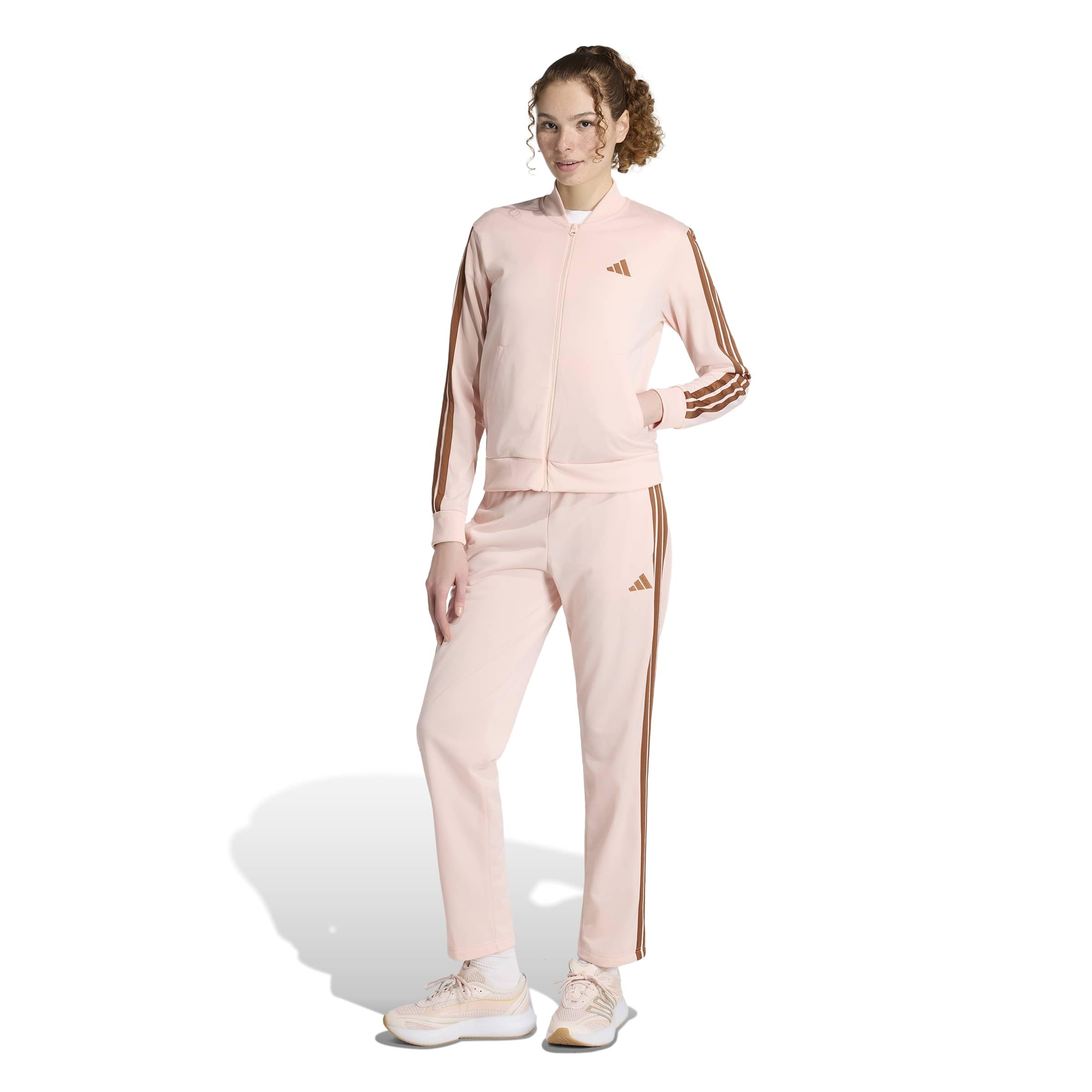 adidas dames ESSENTIALS 3-STRIPES TRACKSUIT, blush pink, M