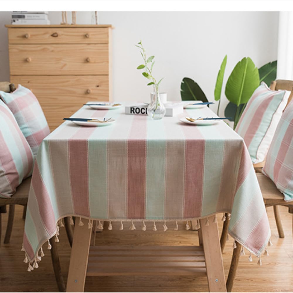 Nappe rayée en lin et coton pour sublimer la décoration de votre cuisine