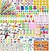 Amzeeniu Assortiment de Jouets,200PCS Party Favors Cadeau d'anniversaire pour enfants,School Award Petits jouets Pinata Fillers Cadeau de Classe mit spirales arc-en-ciel,Toupie,Tatouage Enfant