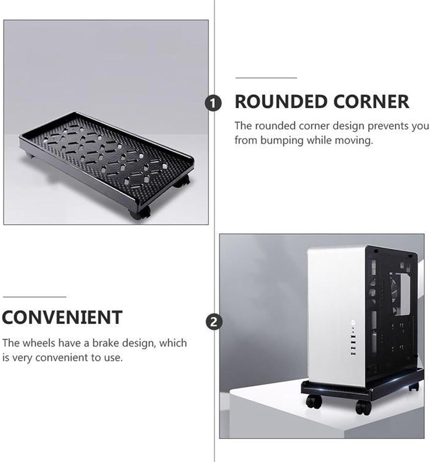 Soporte rodante, | Soporte for CPU, Piso de Torre for PC de Escritorio, Carro de Host móvil, con 4 Ruedas Giratorias