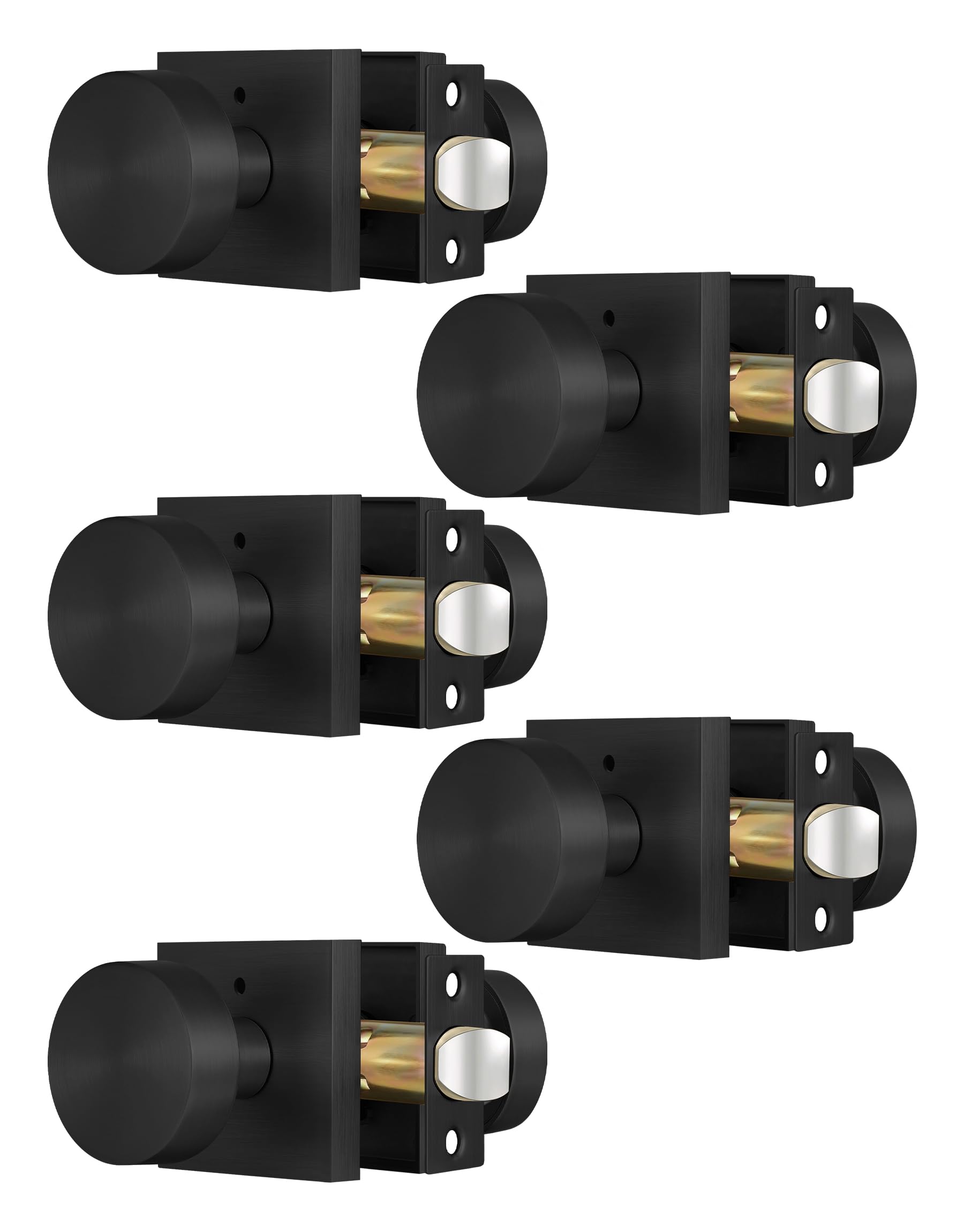 Matte Black Passage Door Knobs - 2 Pack -12