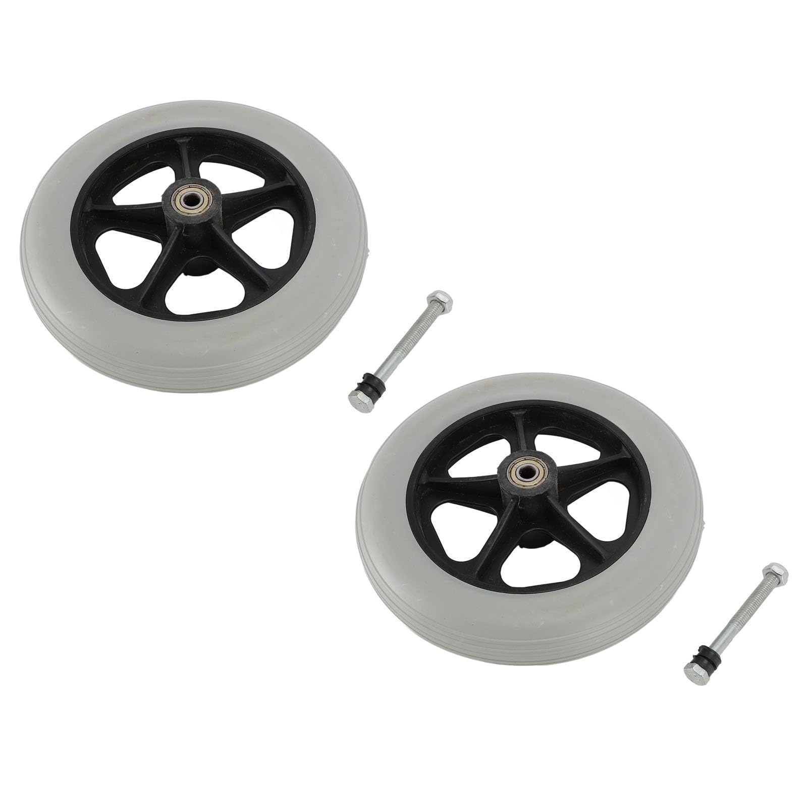 Fyearfly Ruedas para sillas de ruedas de repuesto de 8 pulgadas de ancho, antideslizantes, duraderas, accesorios para sillas de ruedas eléctricas, color gris, 2 unidades