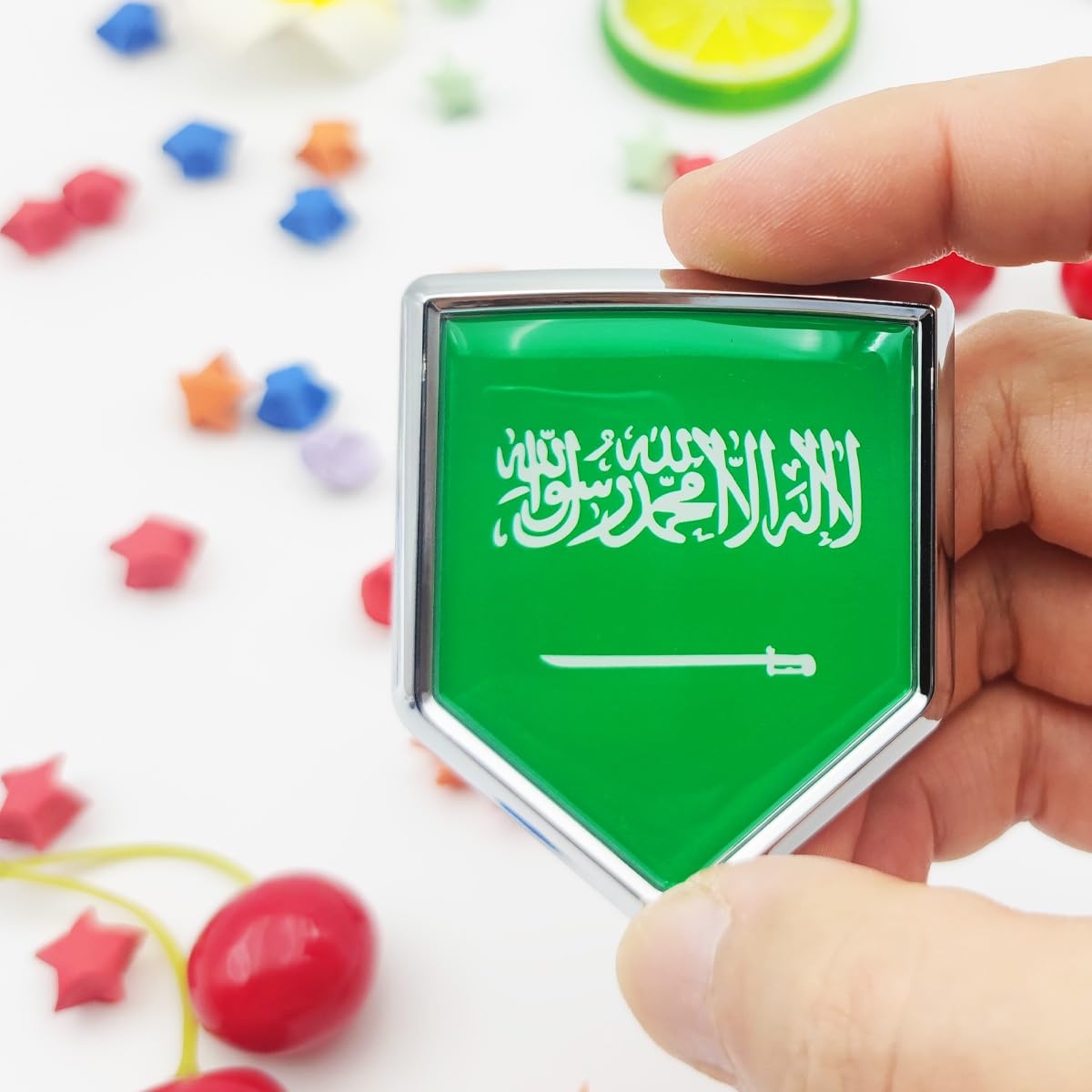 Oklahoma Flag Decal Stickers 2-Pack - Chrome Shield Car Emblems