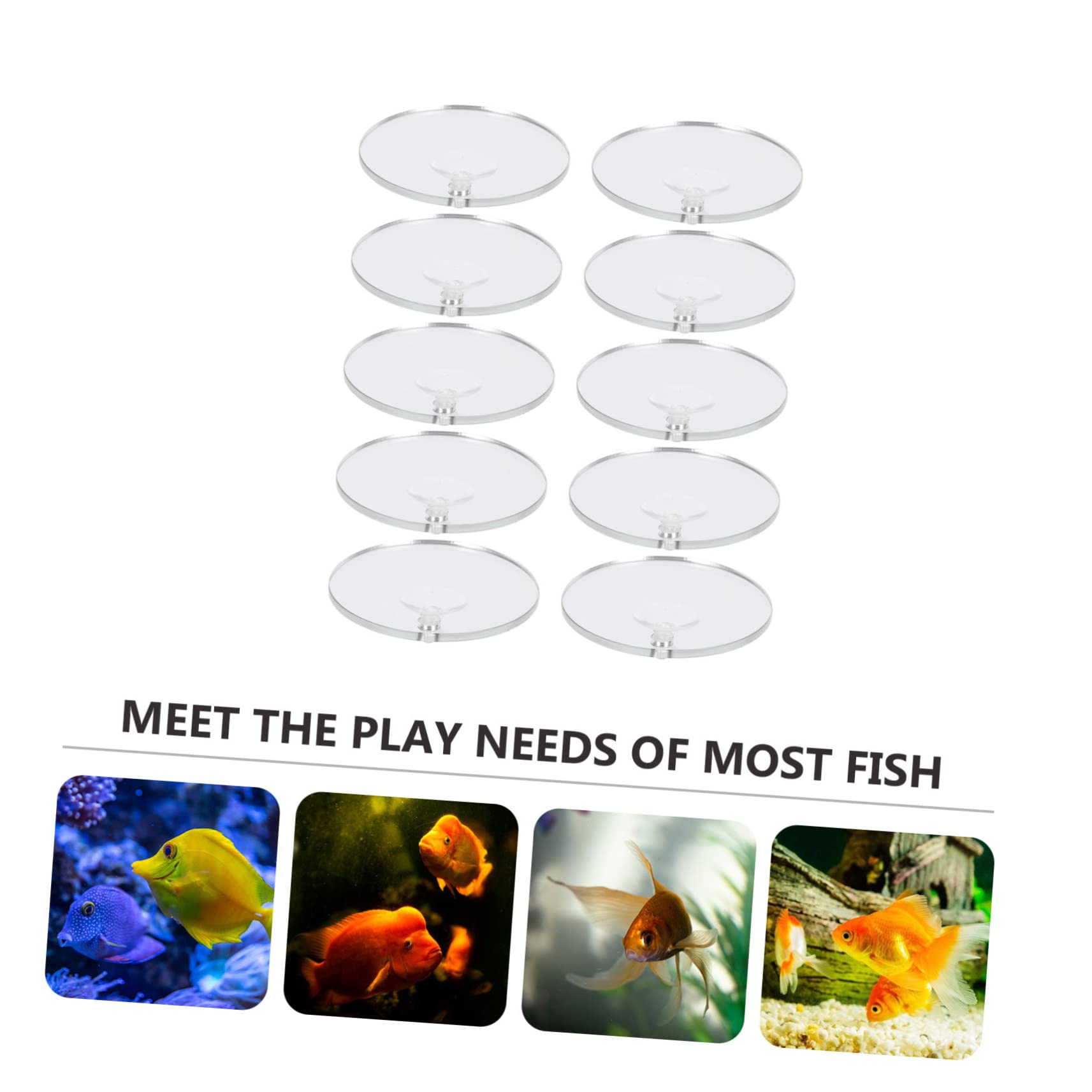 DOITOOL 30piezas Espejos Decorativos para Peces Betta Ventosas Espejos De Acuario De Doble Cara Accesorios para Decoración De Tanques De Peces Apto para Agua Dulce y Salada
