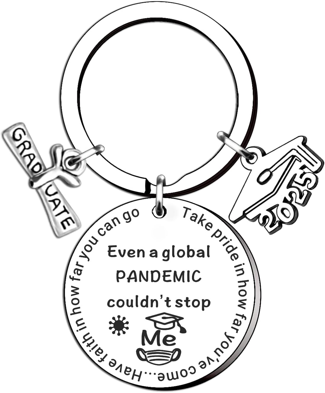 TTOVENFunny 2025 Graduation Keyring Inspirational Gifts for Her Him Daughter Son BFF Graduate College Middle High School Master Students Class of 2025