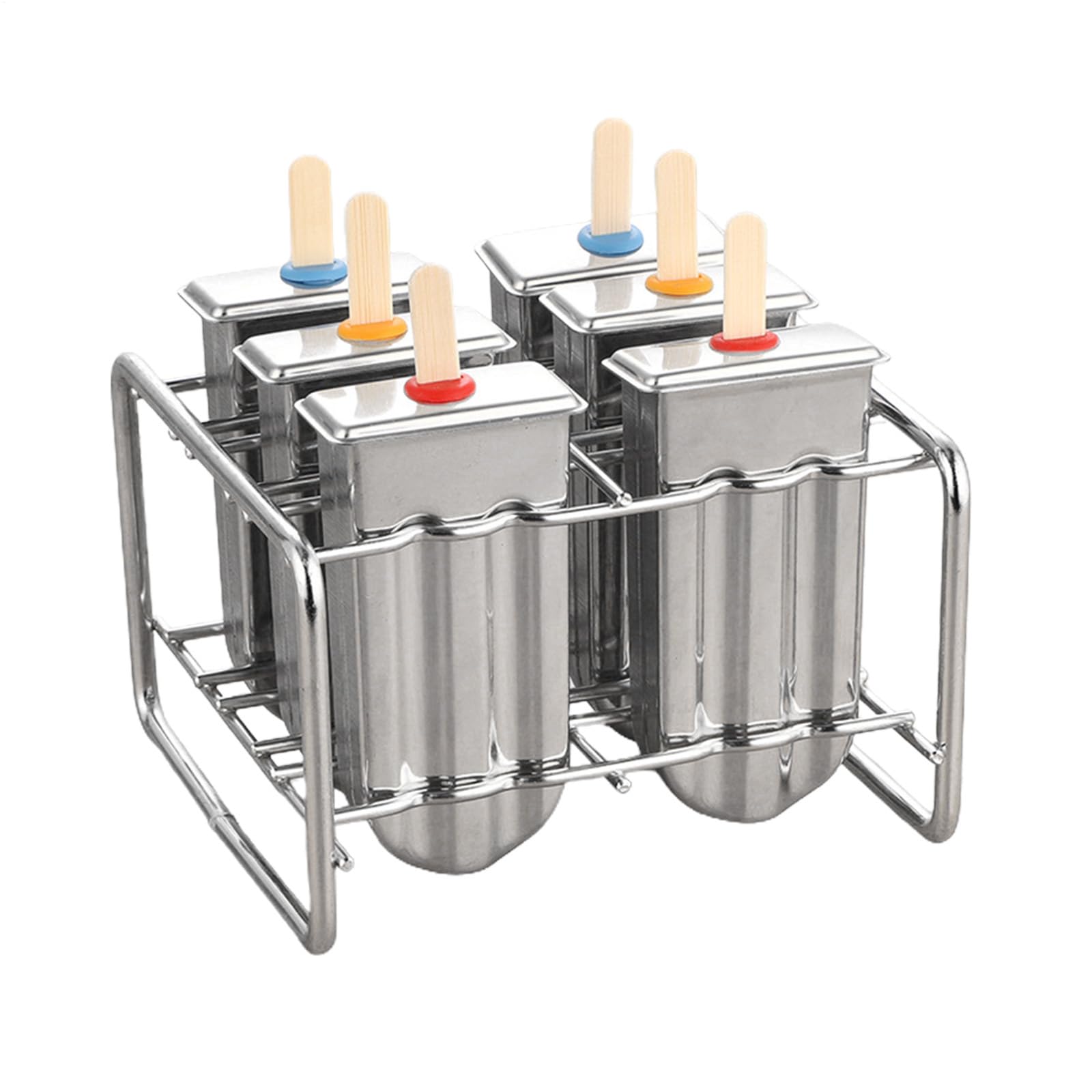 Eisformen-Set – 6-teiliges Eisformen-Set aus Edelstahl mit 100 Stielen und