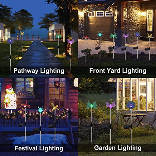 Glintoper 6 Pack Solar Garden Stake Lights Outdoor, Solar Butterfly Figurine Lights, Multi-Color Changing Led Landscape Lighting thumb #6