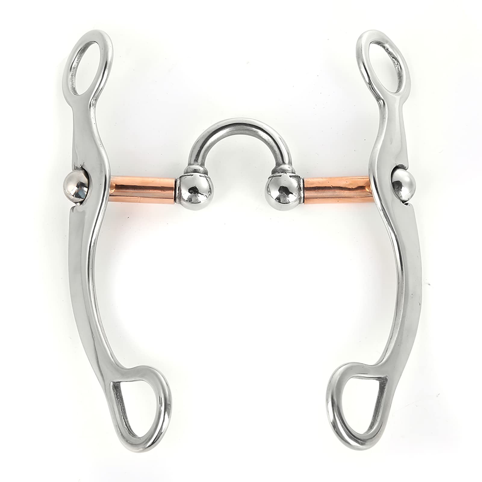 KIMISS Happy Mouth Roller Broca de Espesor de Acero Inoxidable Rodillo de Broca de Boca Suelta para Caballo - Anillos de Acero Inoxidable Duraderos