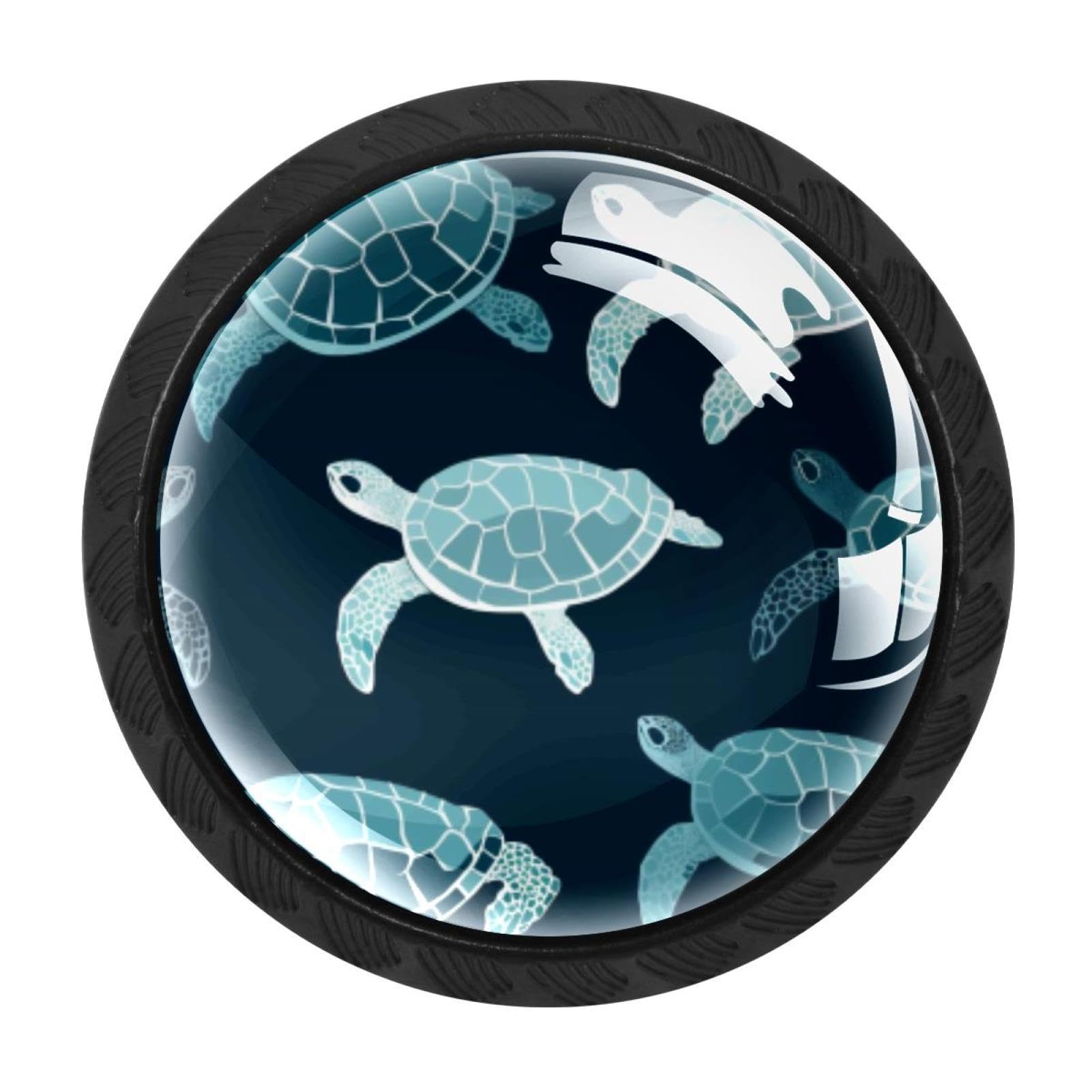 Chenzzzz Multicolored 13 4 Pcs Sea Turtle Cabinet Knobs Crystal Drawer Pulls For Kitchen, Bathroom Cabinet, Dresser And Cupboard