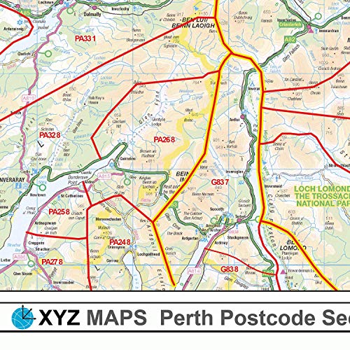 Carte murale à code postal Perth PH plan secteur papier - 4