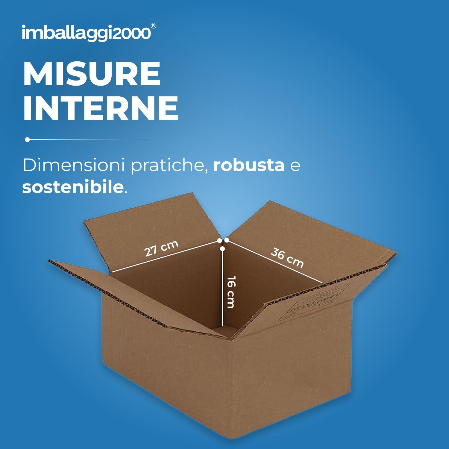 IMBALLAGGI 2000 - Scatole Trasloco a Onda Singola 36x27x16, Pack da 15 Scatole Cartone Resistenti e Durevoli, Scatoloni per Trasloco e Spedizioni - Cartoni per Traslochi, Imballaggio e Deposito