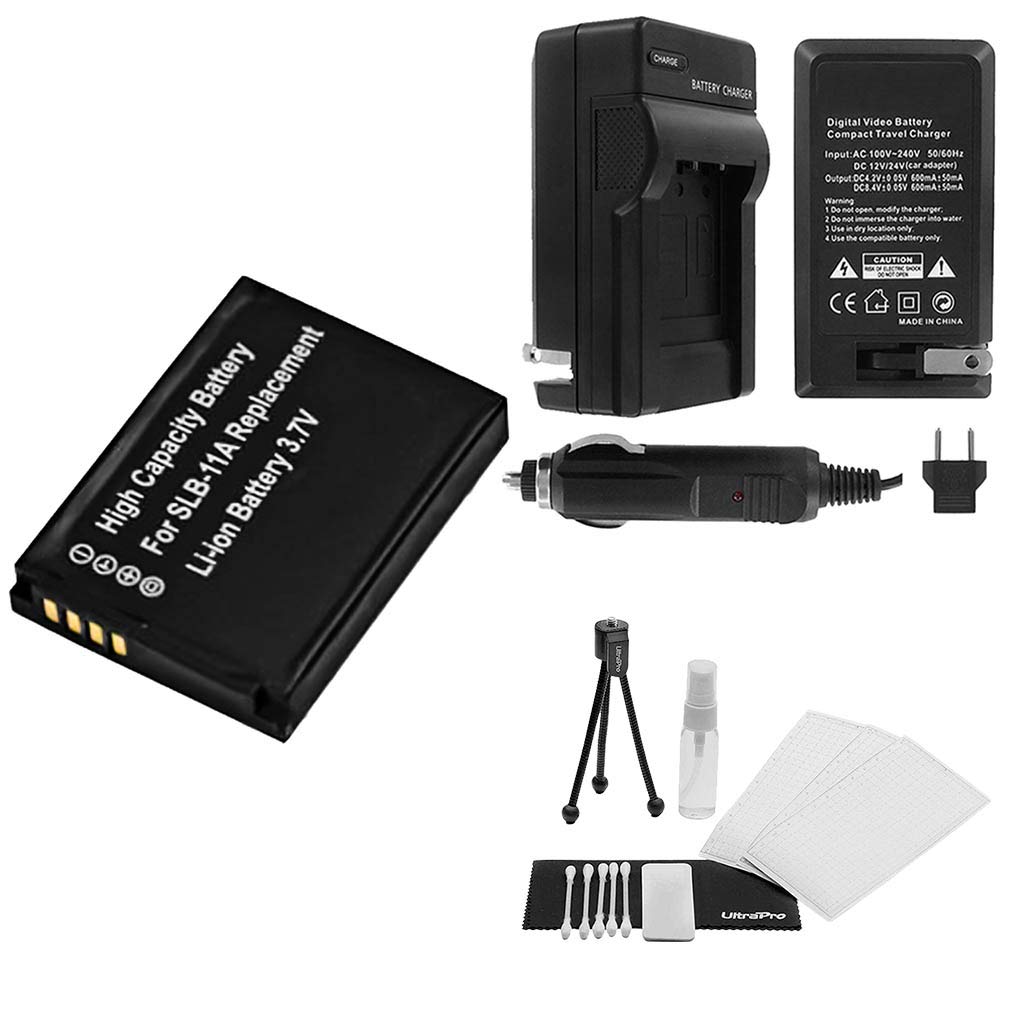 SLB-11A High-Capacity Replacement Battery with Rapid Travel Charger for Samsung HZ35W ST1000 ST5000 ST5500 TL240