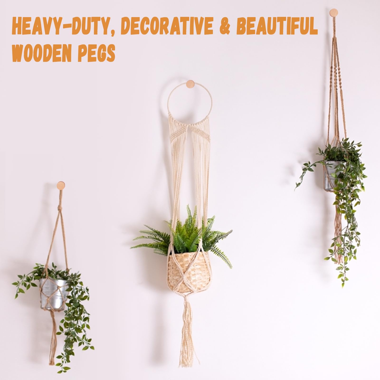 Amazon.co.jp: 木製ウォールフック6個 – 壁掛け用装飾木製フック