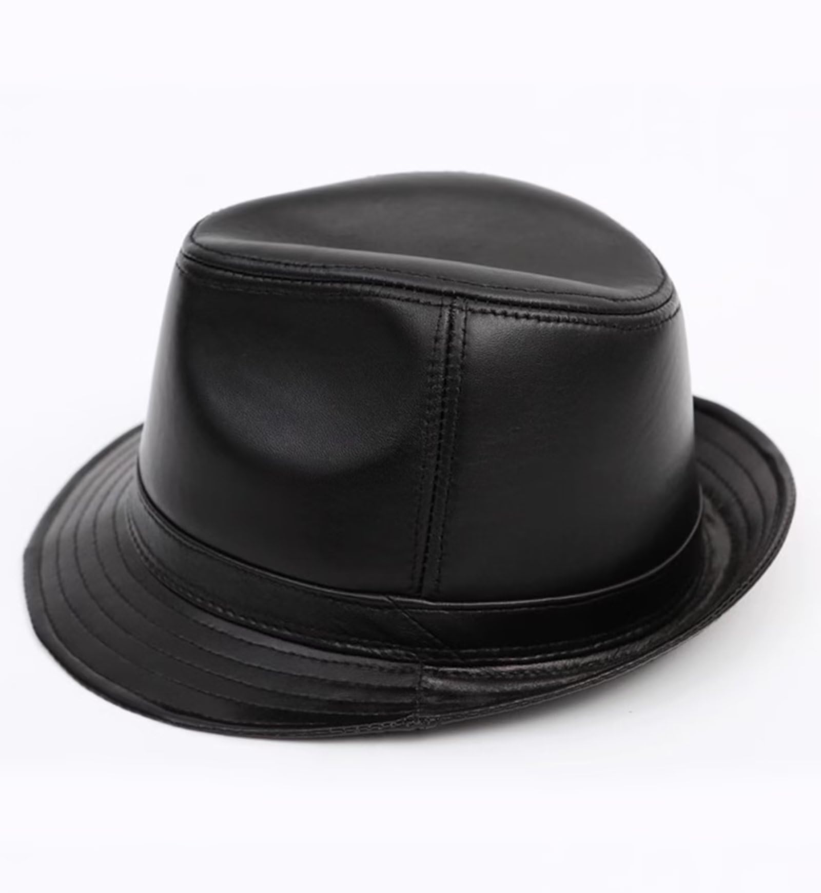 Fedora Cappello Stile Gangster Elegante Cappelli Trilby Jazz Classico Cappello in Pelle Cappelli Panama per Uomo Donna