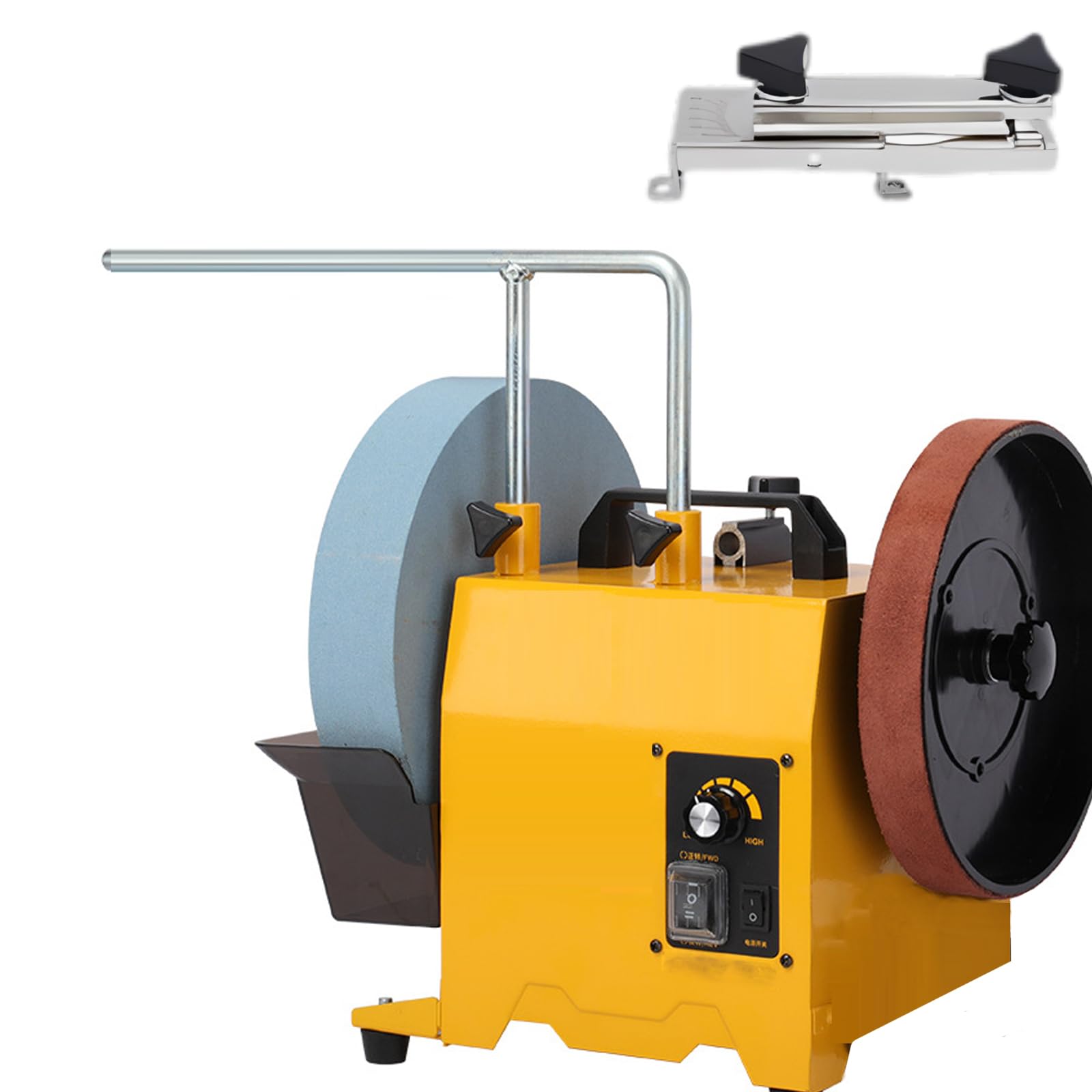 Sistema di affilatura coltelli, smerigliatrice da banco da 25 cm, smerigliatrice da banco a Umido a velocità variabile, levigatrice, per scalpelli e ASCE.