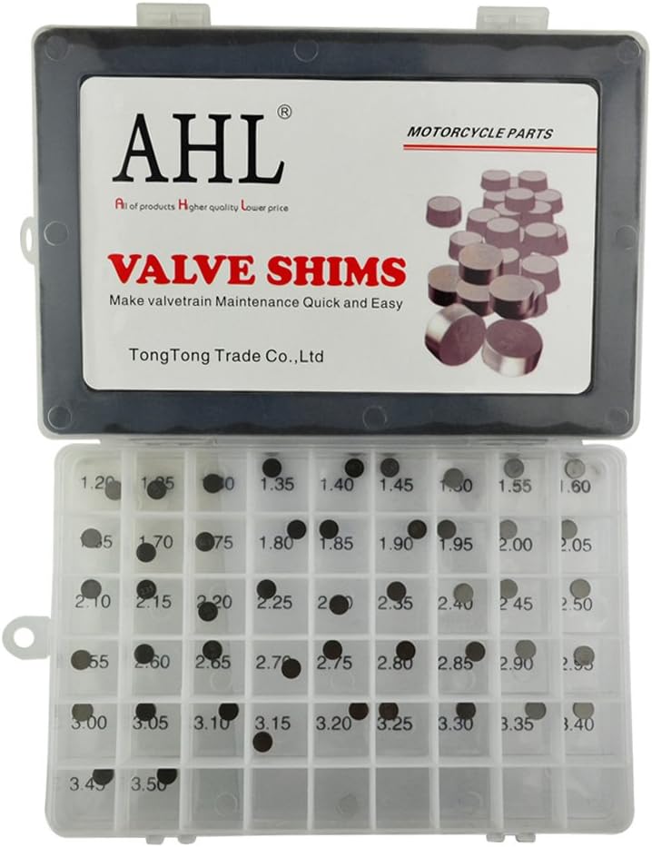 AHL 7.48mm O.D. 1.20mm-3.50mm Thick Adjustable Valve Shim Kit for Honda NPS50 Ruckus 2003-2014 (47pcs)