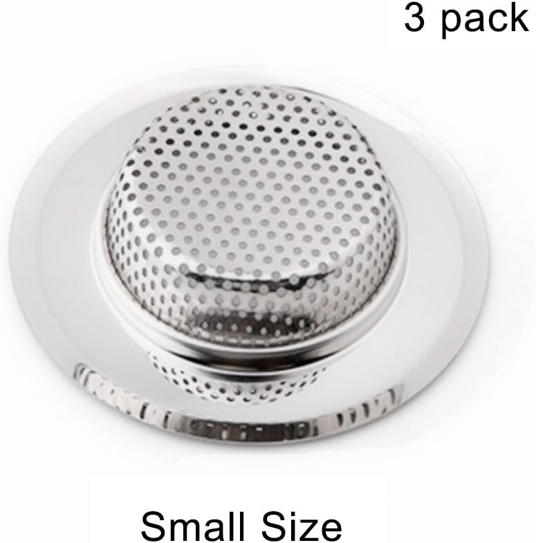 3 Pack Stainless Stell Sink Strainer Basket Stopper for Kitchen Garbage Disposal - Small / 2 inch Plug Hole