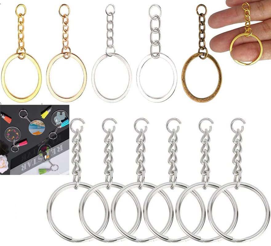 DIY Crafts (20 Chain+Key Chain, Silvery) Swivel Clasps Set Metal Lanyard Snap Hook, Includes Lobster Claw Clasps Keychain Rings Open Rings Eye Screws Pins for Jewelry Craft, Choice Colors