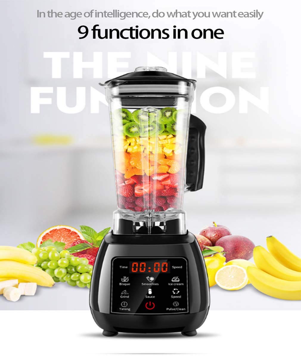 Blender Mixeur Multifonctions, Smoothie Blender Chauffant Blender Mixeur Puissant avec 2200W Mixeur Smoothie Et Milk-Shake avec 8 Lames en Acier Inoxydable Et 2L sans BPA Jarre,Gris