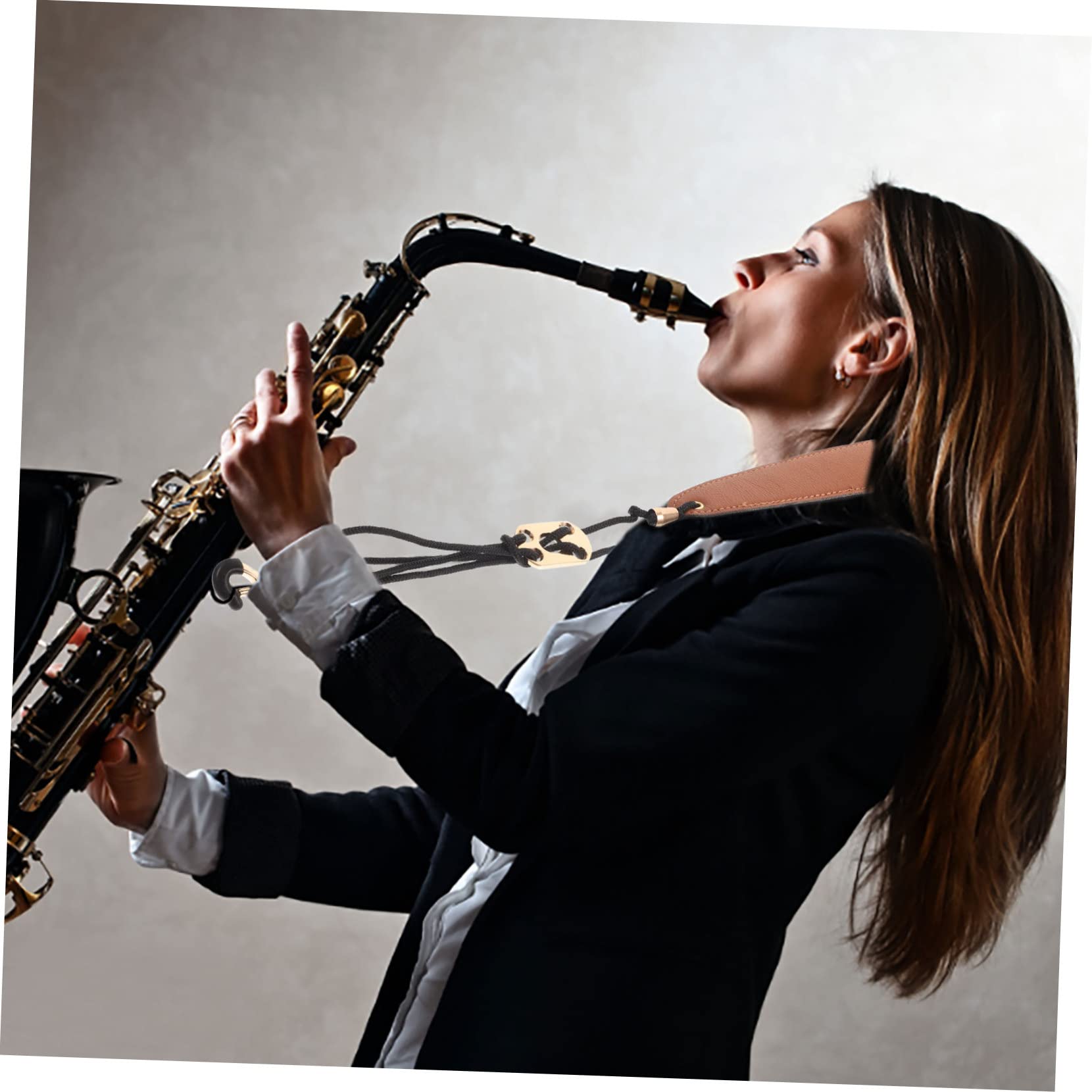Toyvian 4pezzi Cinghia Sax Regolabile Pelle Per Sassofono Tenore e Soprano Cinghia Resistente e Confortevole Per Musicisti Design e Facile Da Installare