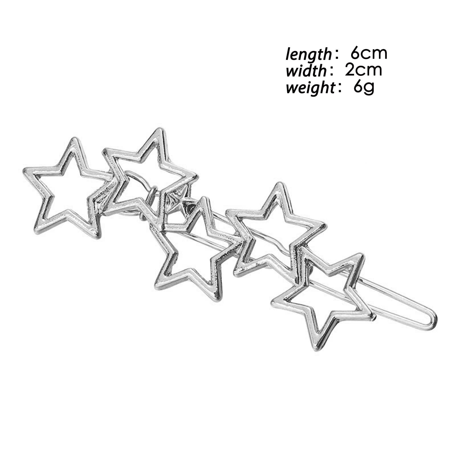 Yienate Stars Hair Clips Barrette Vintage Silver Cluster Star Hair Pin Hair Barrettes Metal Hoop Star Head Clip Bobby Pin Bridal Hair Accessories for Women Girls - Image 3